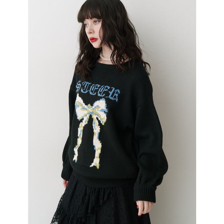 リボンジャガードルーズニット | jouetie | 詳細画像34 