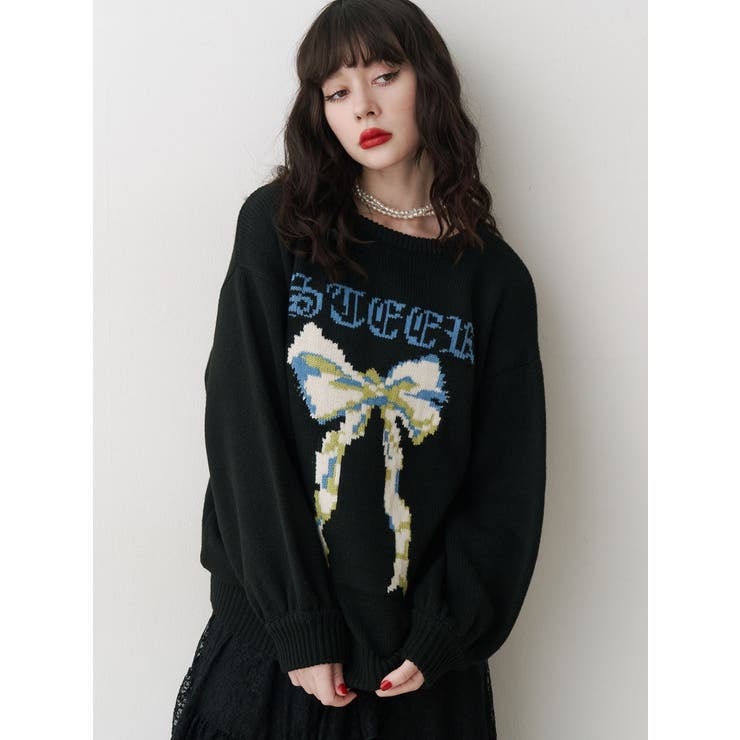 リボンジャガードルーズニット | jouetie | 詳細画像35 