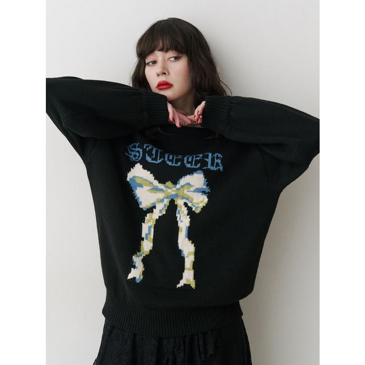 リボンジャガードルーズニット | jouetie | 詳細画像36 