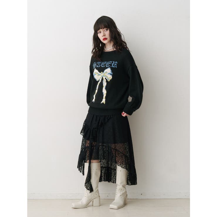 リボンジャガードルーズニット | jouetie | 詳細画像37 