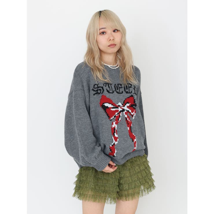 リボンジャガードルーズニット[品番：MKSW0061525]｜jouetie