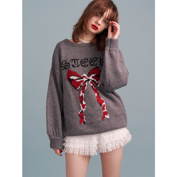 リボンジャガードルーズニット | jouetie | 詳細画像5 