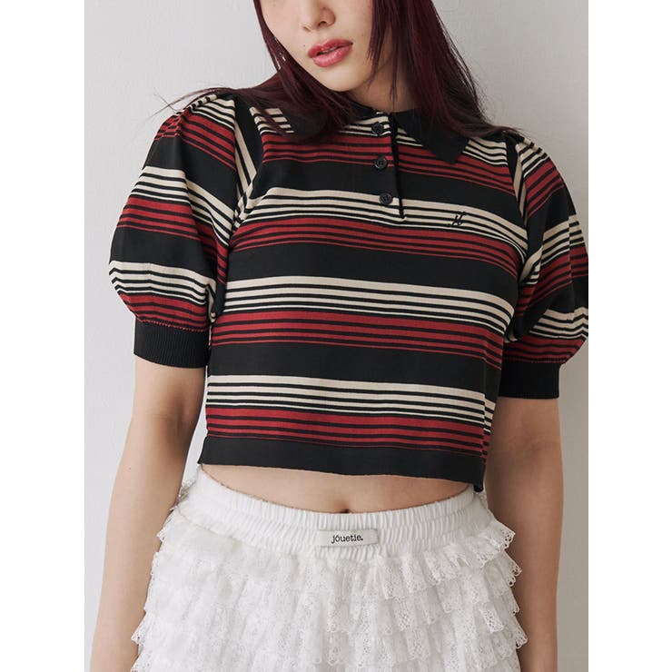 マルチボーダーポロニット | jouetie | 詳細画像1 