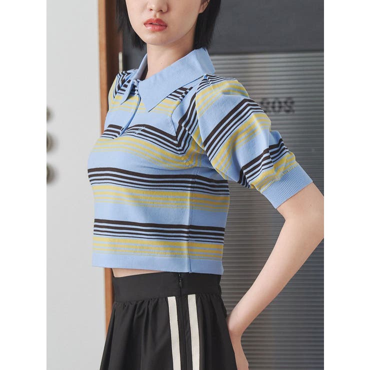 マルチボーダーポロニット | jouetie | 詳細画像10 