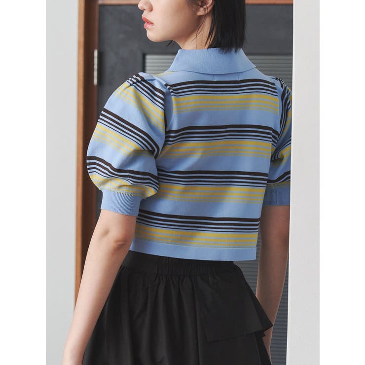 マルチボーダーポロニット | jouetie | 詳細画像11 
