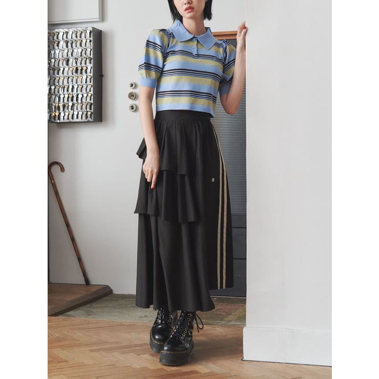 マルチボーダーポロニット[品番：MKSW0062659]｜jouetie（ジュエティ