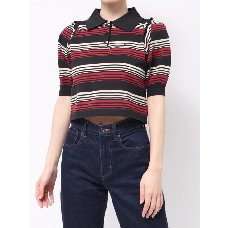 マルチボーダーポロニット | jouetie | 詳細画像26 