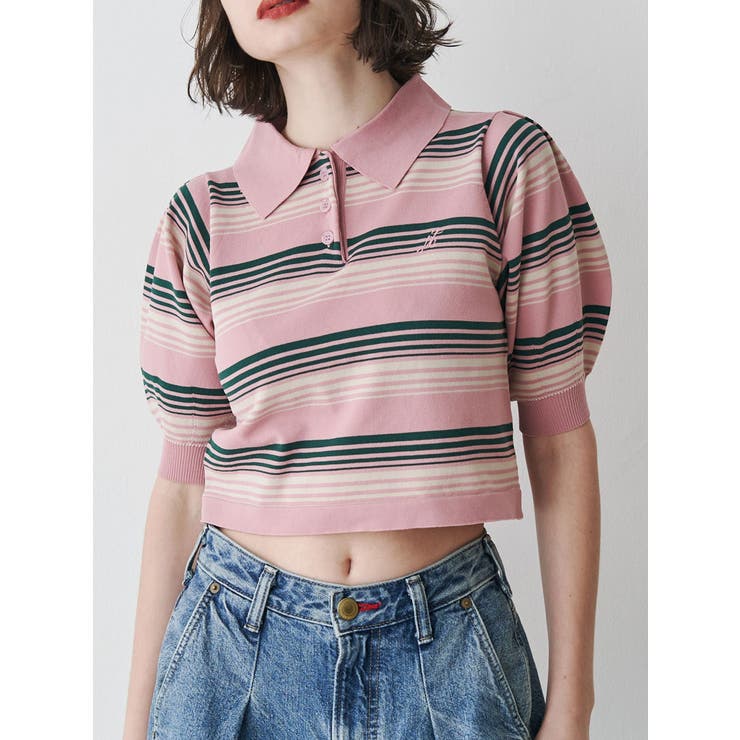 マルチボーダーポロニット | jouetie | 詳細画像6 