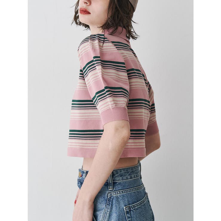 マルチボーダーポロニット | jouetie | 詳細画像7 