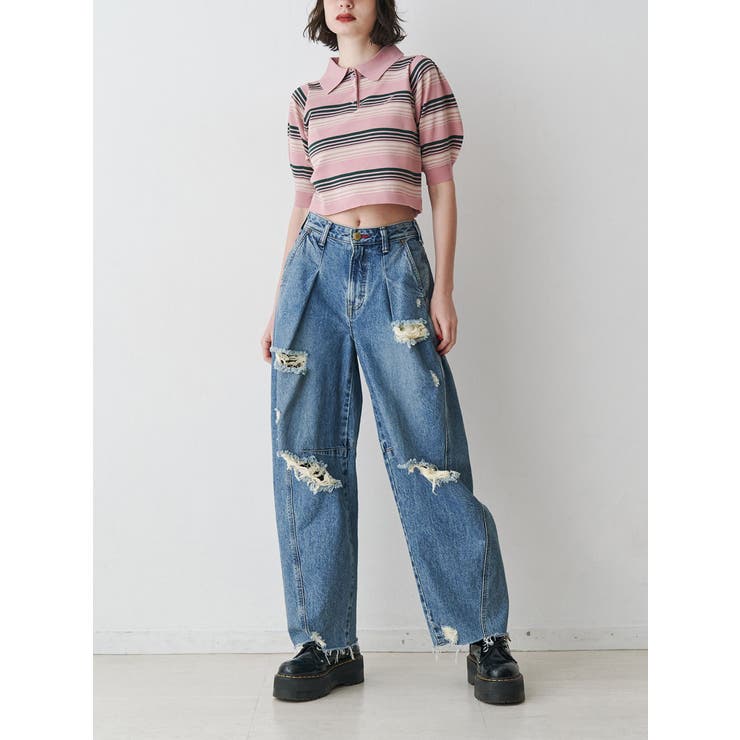 マルチボーダーポロニット | jouetie | 詳細画像8 