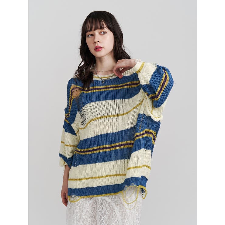 マルチWAYダメージニット[品番：MKSW0062660]｜jouetie（ジュエティ