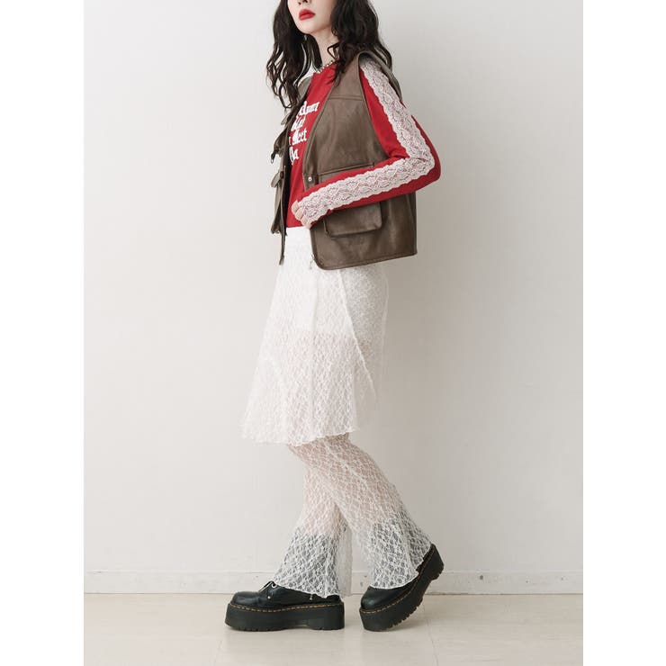 シャイニーロゴレースライントップス | jouetie | 詳細画像9 