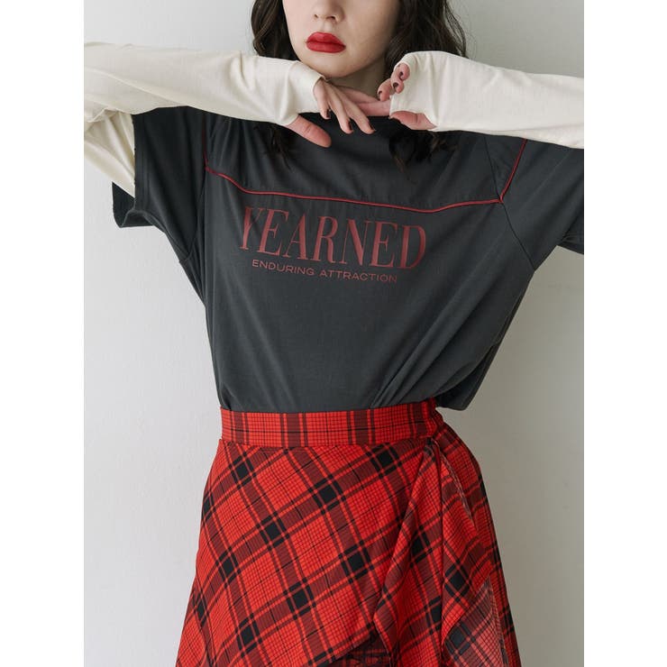 ブラック | ロゴレイヤリングTシャツ | jouetie