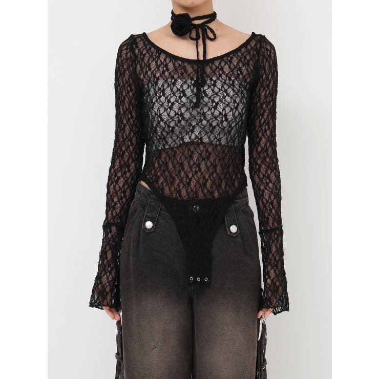 グレー レース ボディスーツ AA95EL+3 ダイアナボディスーツ A95EL