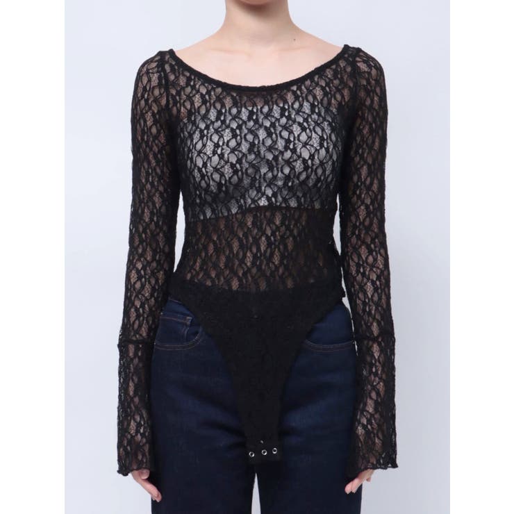 グレー レース ボディスーツ AA95EL+3 グレー レース ボディスーツ