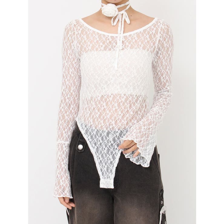 レースボディスーツトップス[品番：MKSW0061527]｜jouetie（ジュエティ