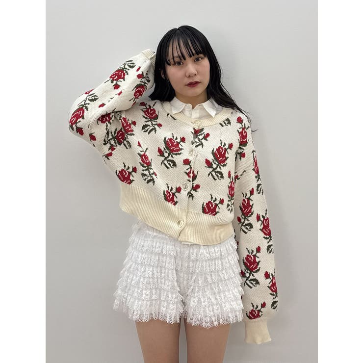 フラワーパターン2WAYカーデ[品番：MKSW0062120]｜jouetie（ジュエティ