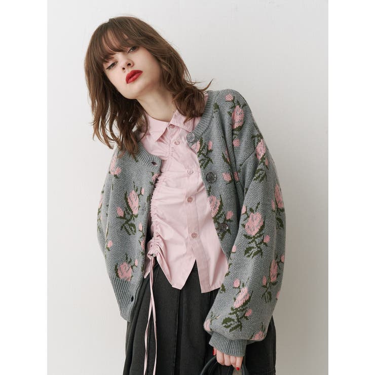 フラワーパターン2WAYカーデ[品番：MKSW0062120]｜jouetie（ジュエティ