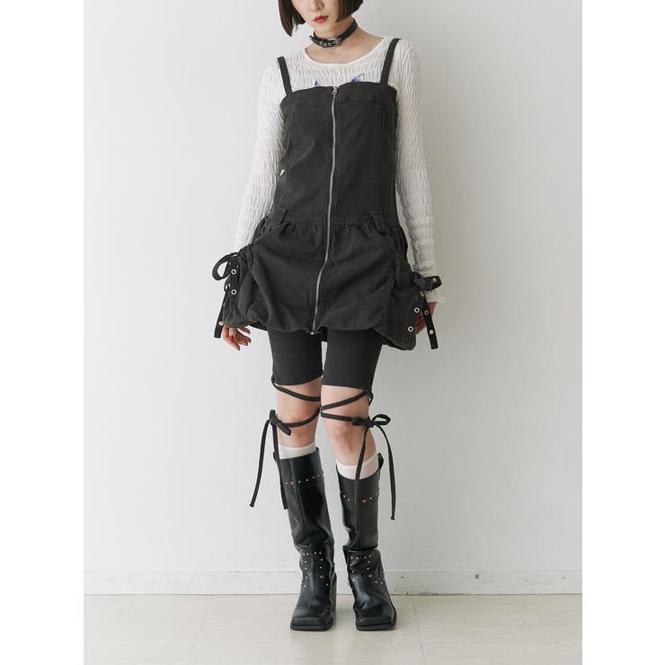 フロントZIPデニムミニジャンスカ[品番：MKSW0062663]｜jouetie