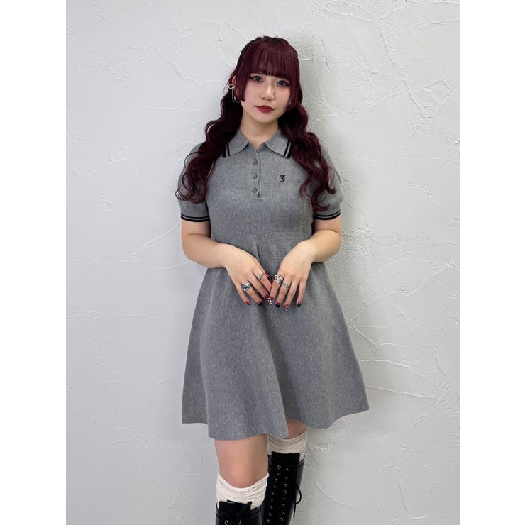 グレー | ニットポロミニワンピース | jouetie