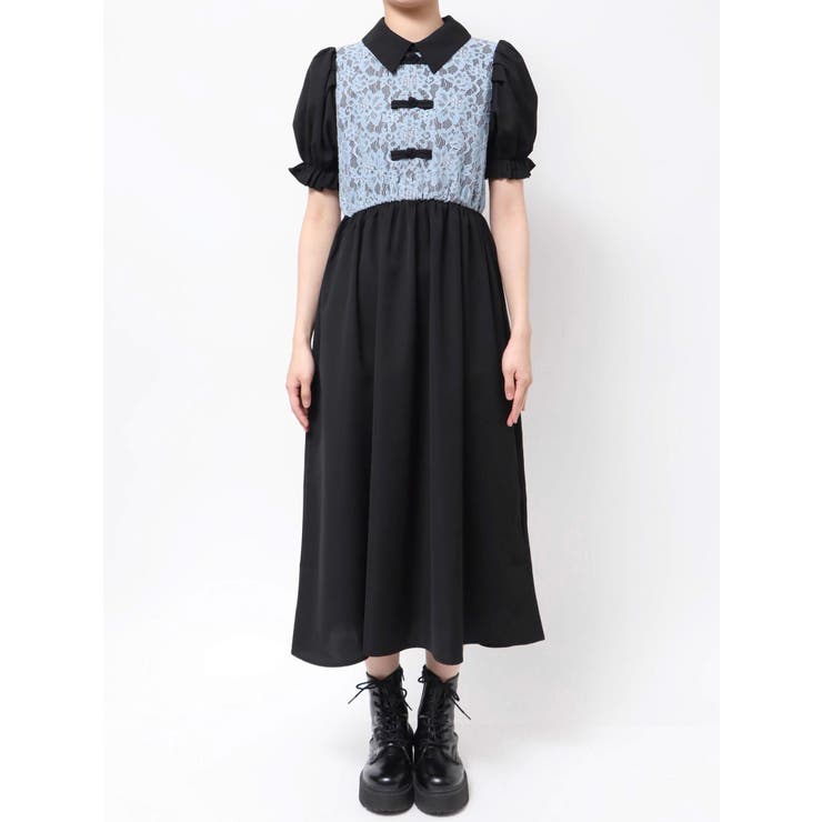 レースドッキングチャイナワンピース | jouetie | 詳細画像13 