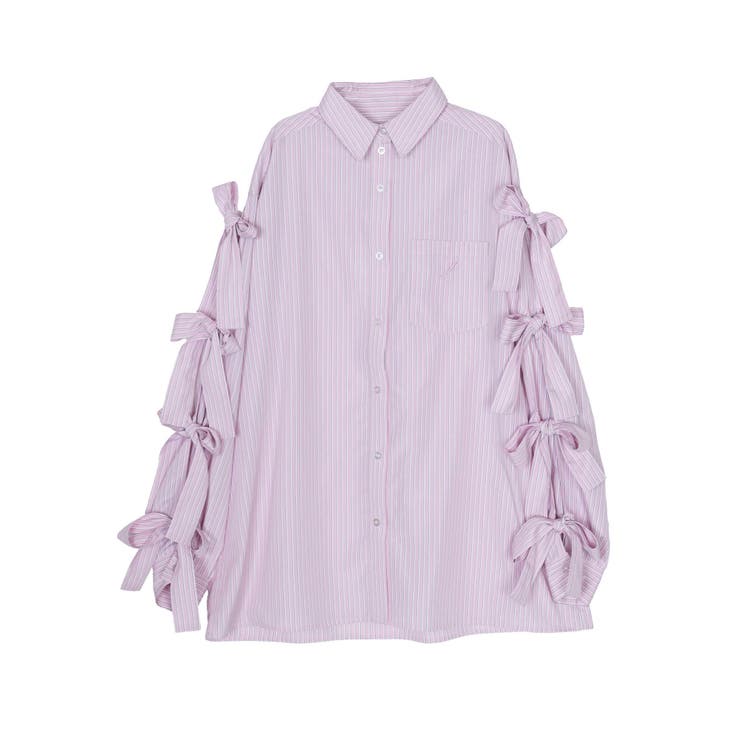 ピンク | リボンスリーブBIGシャツ | jouetie