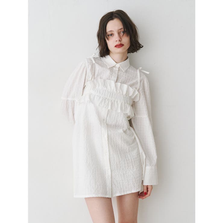 オフホワイト | ビスチェレイヤードシャツ | jouetie