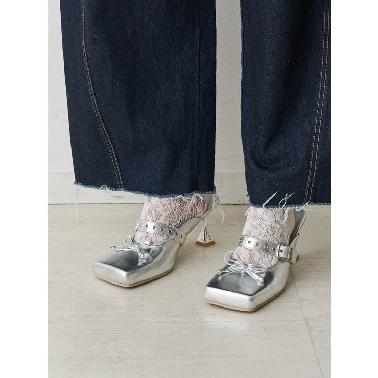 シルバー | カラーサテンバレエパンプス | jouetie