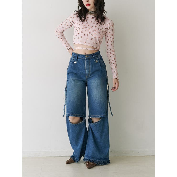 バックオープンロゴトップス | jouetie | 詳細画像10 