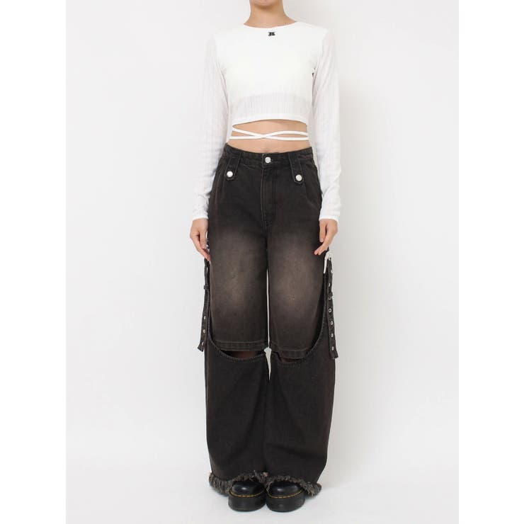 バックオープンロゴトップス | jouetie | 詳細画像46 