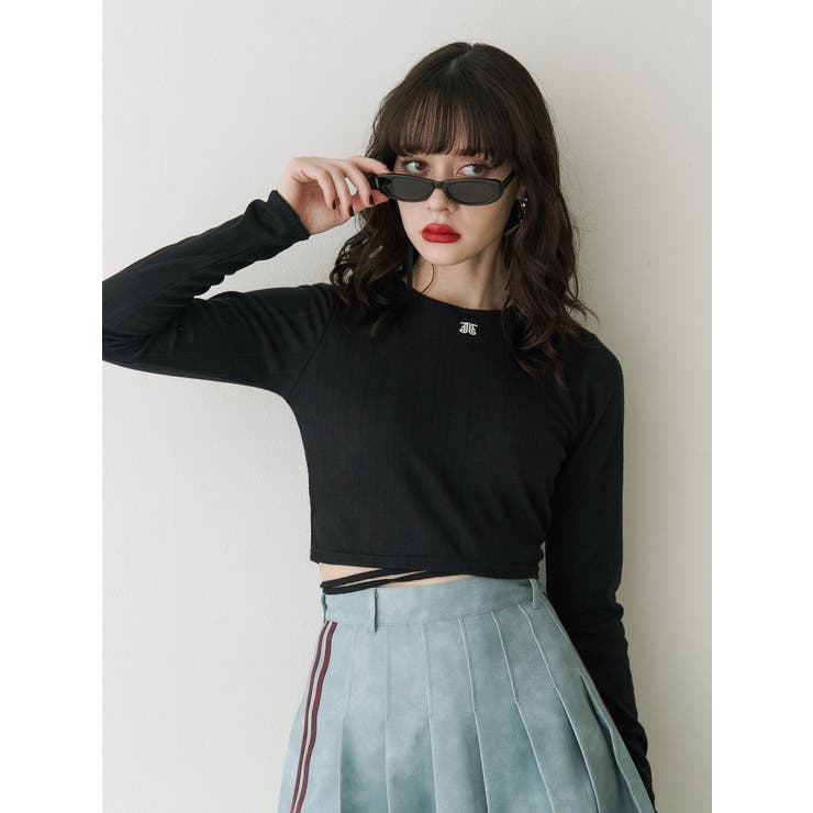 ブラック | バックオープンロゴトップス | jouetie