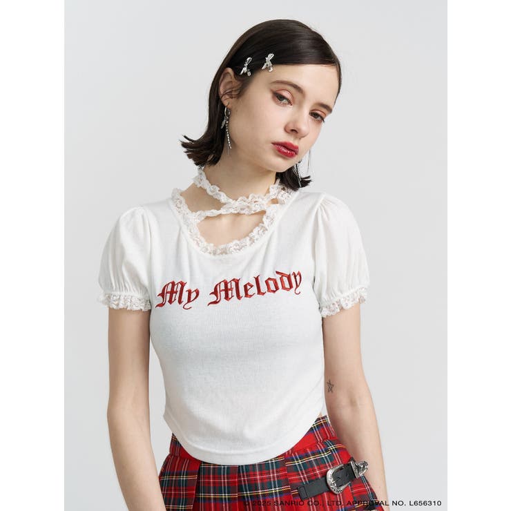 【メロクロコラボ】My Melodyフリルチョーカーリボントップス | jouetie | 詳細画像11 