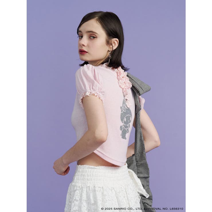 【メロクロコラボ】My Melodyフリルチョーカーリボントップス | jouetie | 詳細画像4 