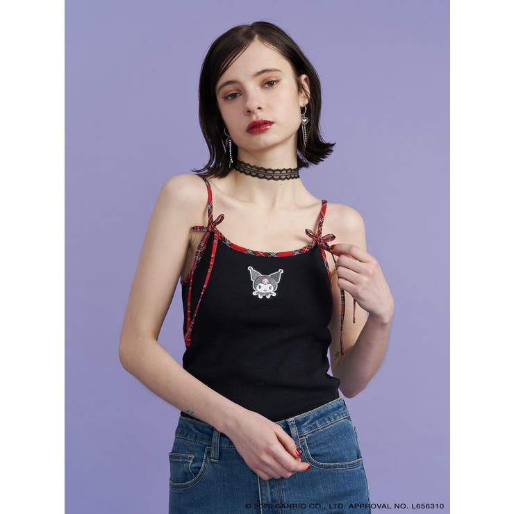 ブラック | 【メロクロコラボ】KUROMIリボンキャミ | jouetie