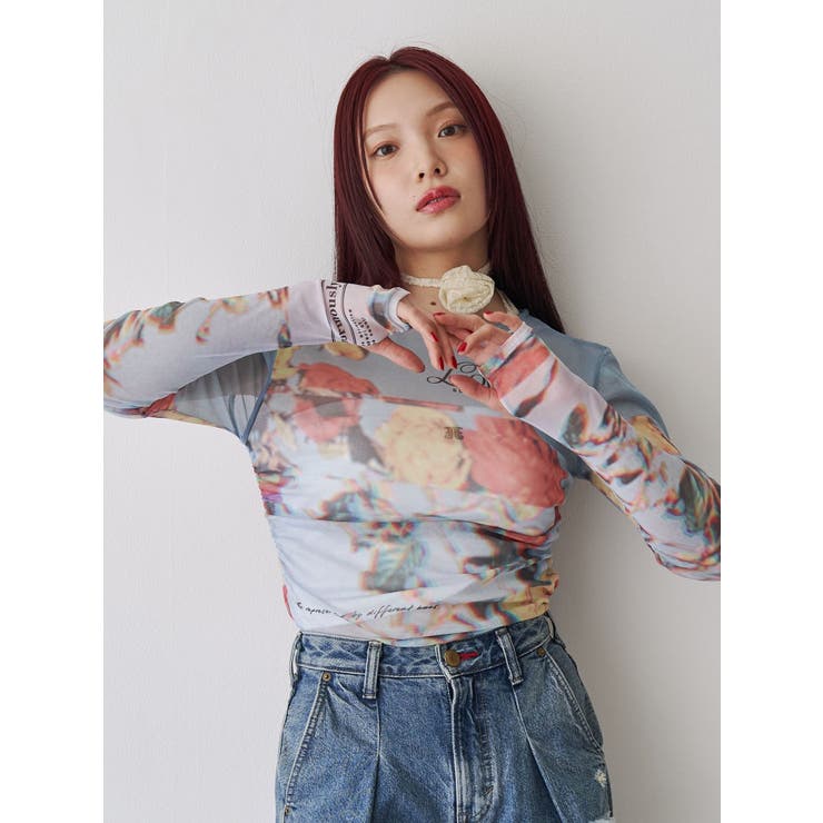 フラワーパターンシアートップス | jouetie | 詳細画像2 