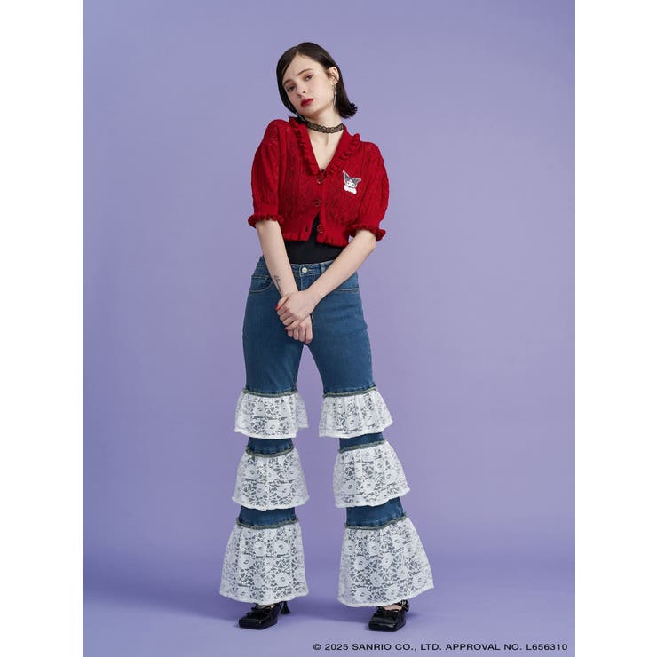 【メロクロコラボ】KUROMIフリルニットカーデ | jouetie | 詳細画像8 