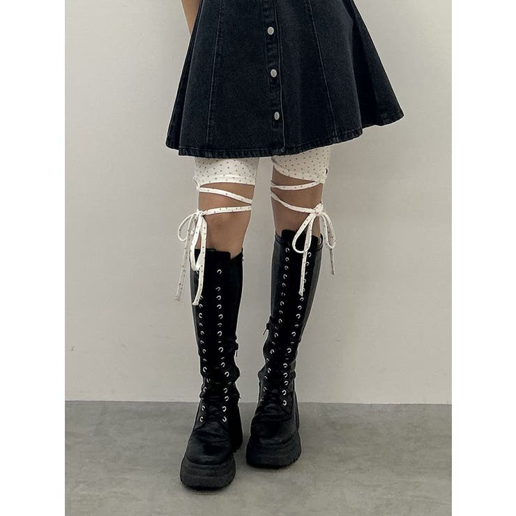 レースアップバイカーパンツ | jouetie | 詳細画像1 