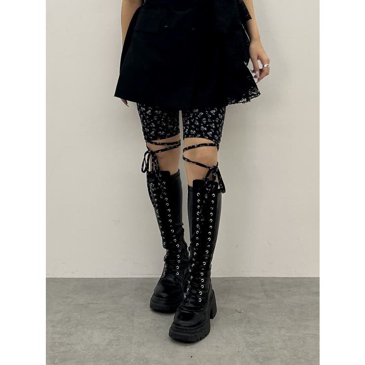 ダークミックス | レースアップバイカーパンツ | jouetie