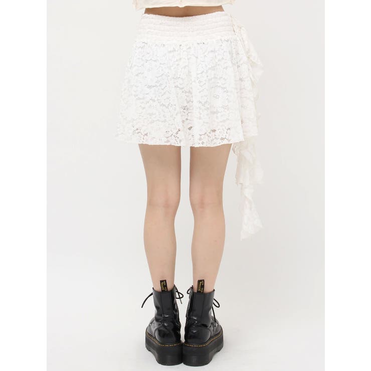 アシメドレープフリルレースミニスカート | jouetie | 詳細画像15 