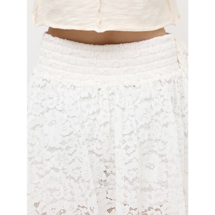 アシメドレープフリルレースミニスカート | jouetie | 詳細画像16 