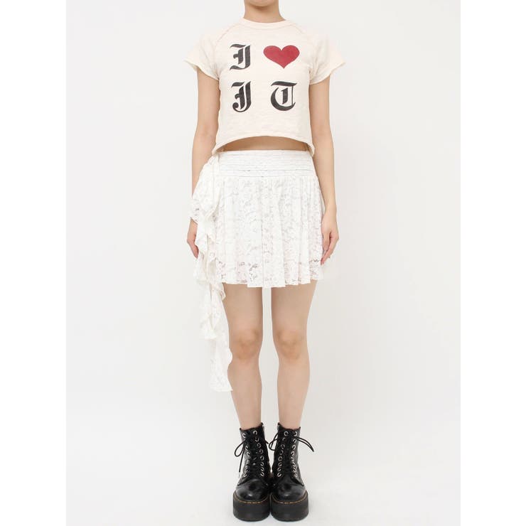 アシメドレープフリルレースミニスカート | jouetie | 詳細画像20 