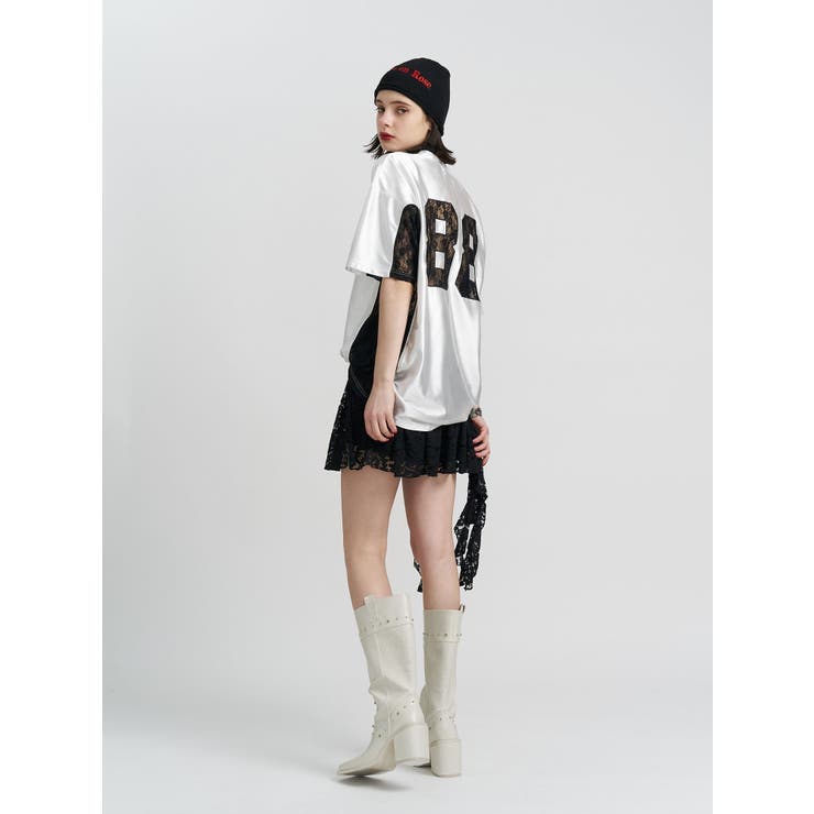 アシメドレープフリルレースミニスカート | jouetie | 詳細画像4 