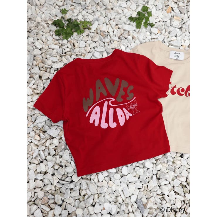 レッド | 【Lilo&Stitch】ロゴフィットTシャツ | jouetie