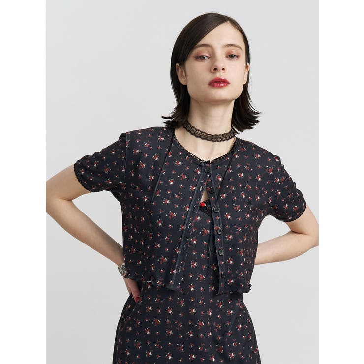 ブラック | フラワーカットカーデ【セット対応】 | jouetie