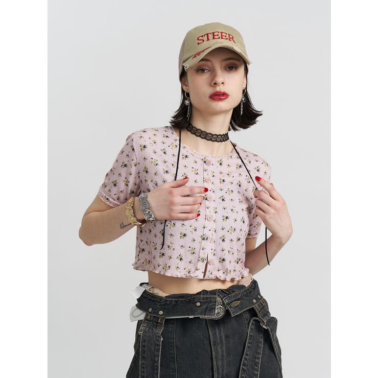 ピンク | フラワーカットカーデ【セット対応】 | jouetie