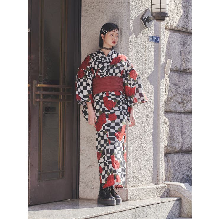 【jouetieオリジナル】ローズチェッカーセパレート浴衣 | jouetie | 詳細画像4 