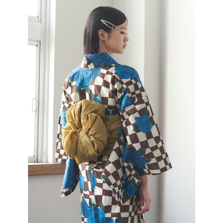 jouetieオリジナル】ローズチェッカーセパレート浴衣セット[品番