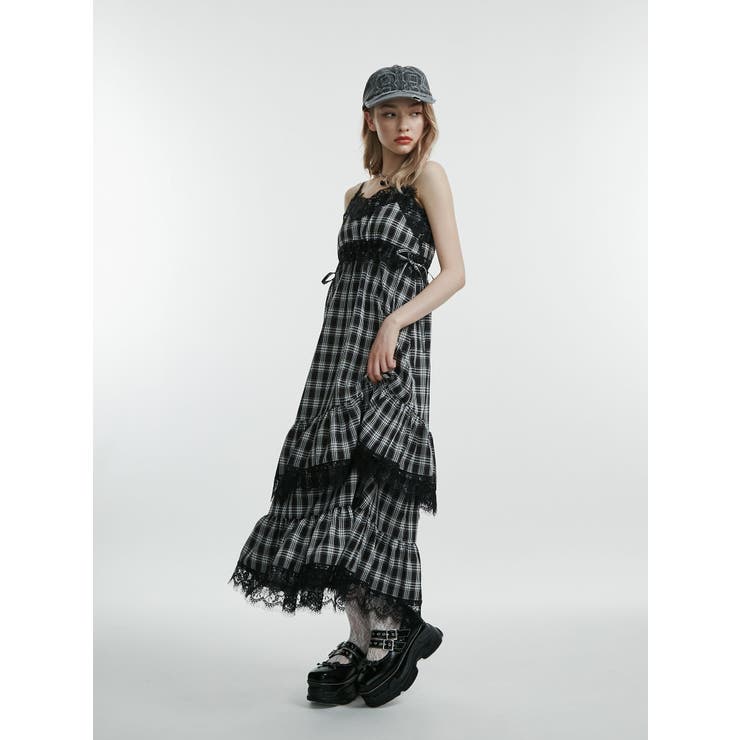 ブラック | レースドッキングキャミワンピース | jouetie