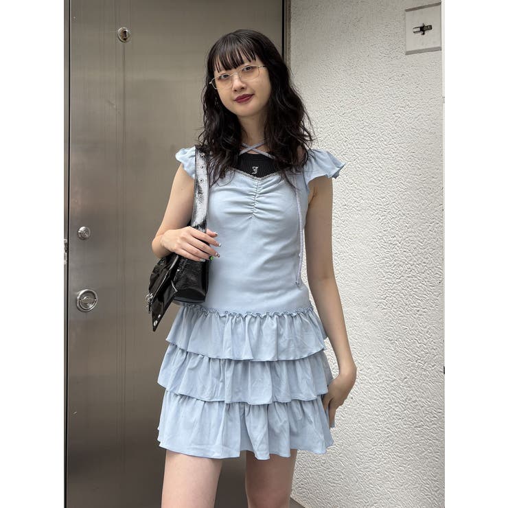 フレンチスリーブフリルワンピース | jouetie | 詳細画像14 