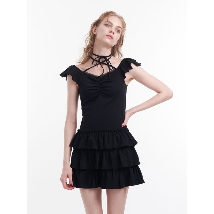 フレンチスリーブフリルワンピース | jouetie | 詳細画像4 